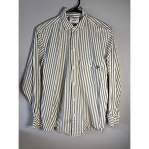 Acapulco Joe ACA 551 Oxford Shirt Mens Medium Tan White Striped Cotton Vintage